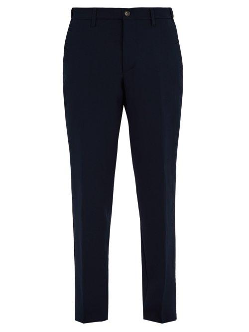 Matchesfashion.com Altea - Mid Rise Straight Leg Trousers - Mens - Navy