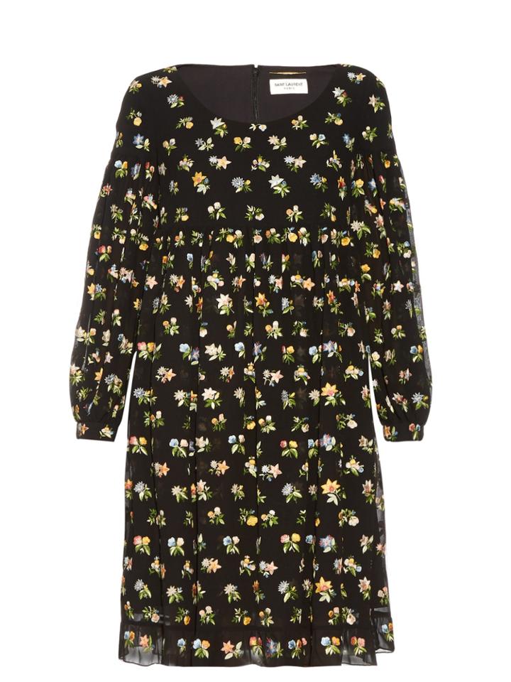 Saint Laurent Floral-embroidered Dress