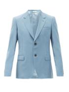 Matchesfashion.com Alexander Mcqueen - Single-breasted Wool-blend Jacket - Mens - Light Blue