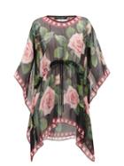 Matchesfashion.com Dolce & Gabbana - Rose-print Cover Up - Womens - Black Print