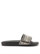 Ladies Shoes Jimmy Choo - Fitz Faux-pearl Embellished Canvas Slides - Womens - Black