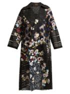 Biyan Floral-embellished Lace Cotton-blend Coat