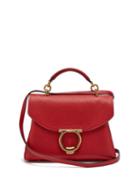 Matchesfashion.com Salvatore Ferragamo - Gancini Grained Leather Top Handle Bag - Womens - Red