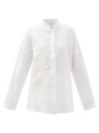 Matchesfashion.com Albus Lumen - Crochet-patch Linen Shirt - Womens - White