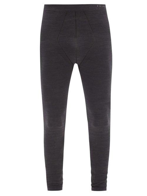 Matchesfashion.com Falke Ess - Logo-print Virgin Wool-blend Jersey Leggings - Mens - Black
