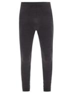 Matchesfashion.com Falke Ess - Logo-print Virgin Wool-blend Jersey Leggings - Mens - Black
