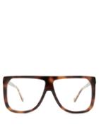 Matchesfashion.com Loewe - Oversized Square Frame Acetate Glasses - Womens - Tortoiseshell