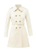 Matchesfashion.com Redvalentino - Belted Double-breasted Wool-blend Coat - Womens - Ivory