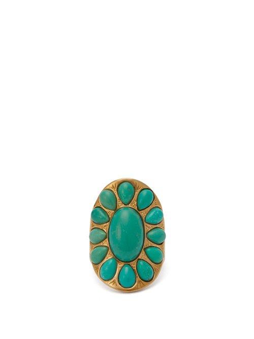 Matchesfashion.com Aurlie Bidermann - Navajo 18kt Gold Plated Ring - Womens - Blue