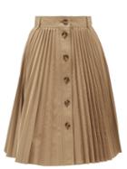 Matchesfashion.com Redvalentino - Buttoned Pleated Skirt - Womens - Beige