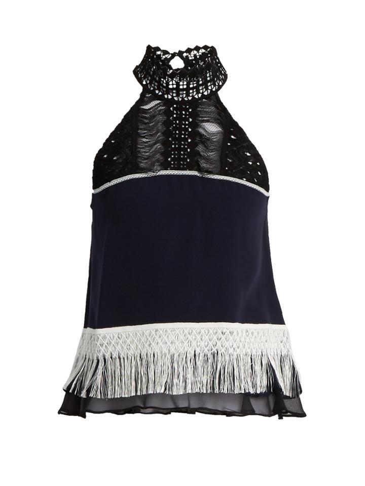 Jonathan Simkhai Fringed-hem Silk Sleeveless Top