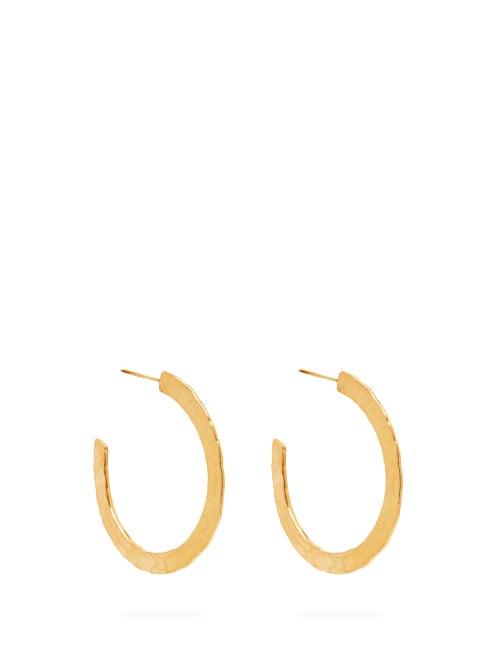 Matchesfashion.com Pippa Small Turquoise Mountain - Rohin 18kt Gold Vermeil Hoop Earrings - Womens - Gold