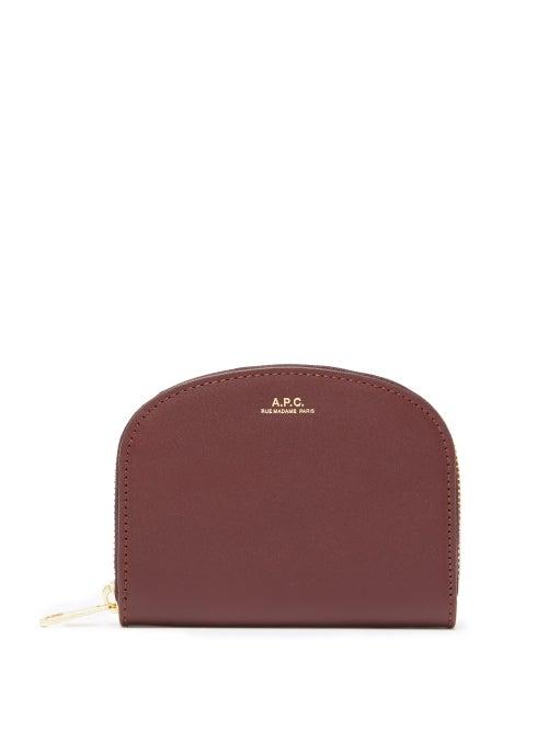 Matchesfashion.com A.p.c. - Half Moon Leather Wallet - Womens - Burgundy