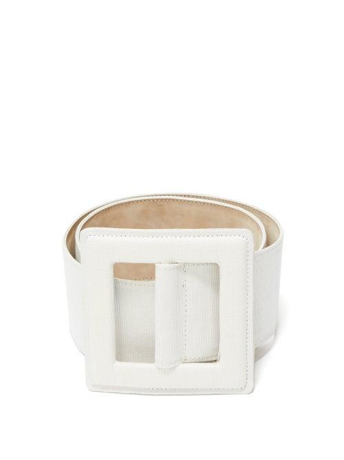 Matchesfashion.com Carolina Herrera - Square-buckle Canvas Belt - Womens - White