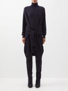 Isabel Marant - Gabbyly Tie-front Jersey Midi Dress - Womens - Midnight