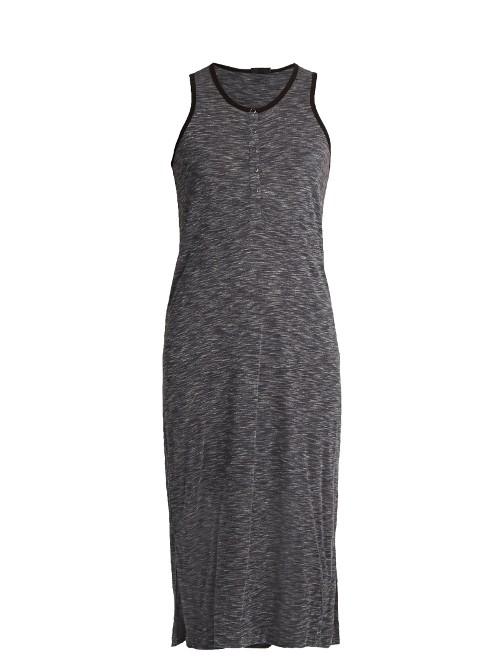 Atm Sleeveless Jersey Henley Dress