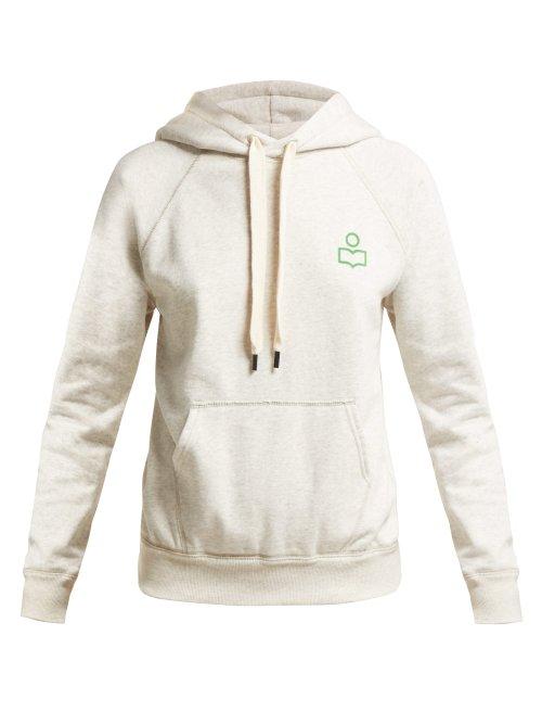 Matchesfashion.com Isabel Marant Toile - Malibu Flocked Logo Cotton Blend Sweatshirt - Womens - Ivory