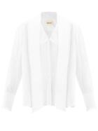 Khaite - Fran Sash-tie Cotton-poplin Blouse - Womens - White