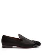 Christian Louboutin Spooky Glitter-weave And Patent-leather Loafers