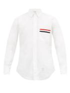 Matchesfashion.com Thom Browne - Grosgrain-appliqu Cotton-oxford Shirt - Mens - White