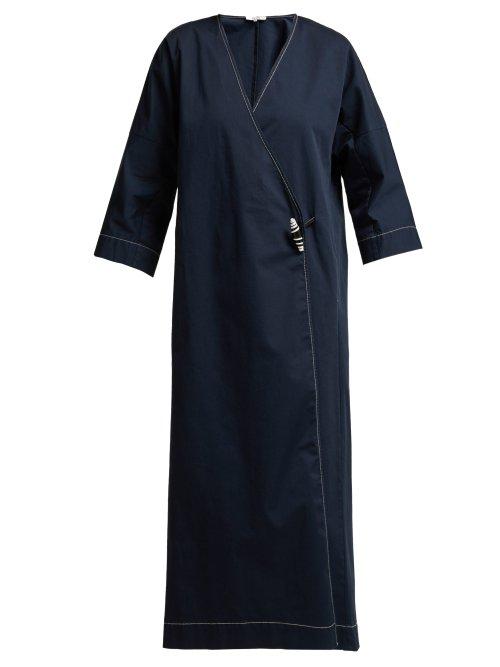 Matchesfashion.com Ganni - Hewston Cotton Blend Jacket - Womens - Navy