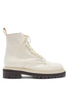 Matchesfashion.com Proenza Schouler - High Top Leather Combat Boots - Womens - White