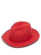 Matchesfashion.com Reinhard Plank Hats - Francesco Wool Felt Fedora - Womens - Red