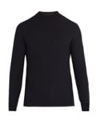 Matchesfashion.com Giorgio Armani - Herringbone Knit Sweater - Mens - Navy