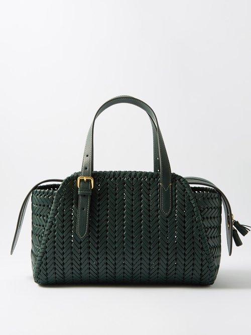 Anya Hindmarch - Neeson Braided-leather Tote - Womens - Dark Green