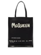 Matchesfashion.com Alexander Mcqueen - Logo-print Canvas And Leather Tote Bag - Mens - Black