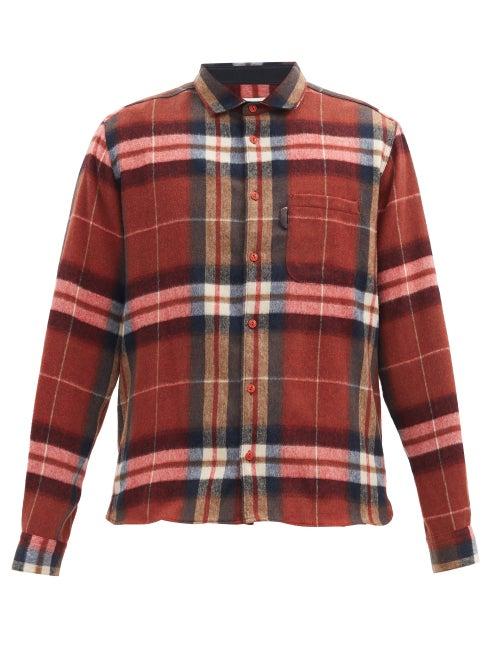 Matchesfashion.com Ymc - Curtis Check Wool-blend Flannel Shirt - Mens - Red