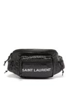 Matchesfashion.com Saint Laurent - Nylon Logo Print Cross Body Bag - Mens - Black