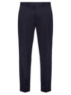 Matchesfashion.com Gucci - Side Stripe Cotton Trousers - Mens - Navy