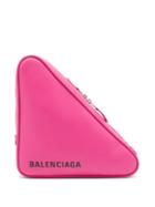 Matchesfashion.com Balenciaga - Triangle Pochette M Leather Clutch - Womens - Pink