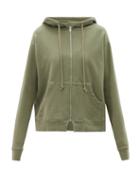 Matchesfashion.com Domi - Zipped Organic-cotton Jersey Hooded Sweatshirt - Womens - Khaki