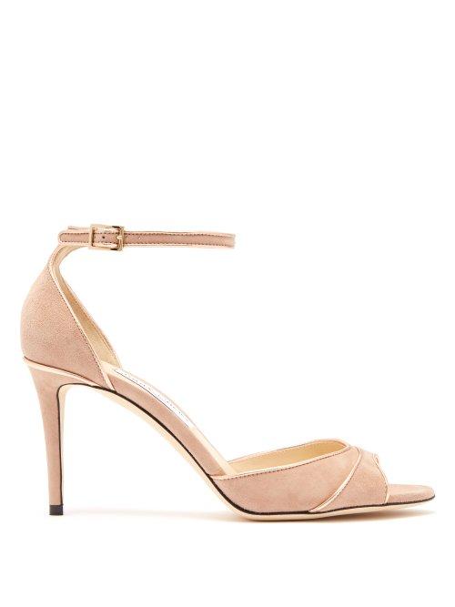 Matchesfashion.com Jimmy Choo - Annie 85 Suede Sandals - Womens - Nude
