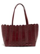 Paco Rabanne - Pacoio Leather-chainmail Tote Bag - Womens - Burgundy