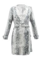 Burberry - Sequinned Crepe Trench Dress - Womens - Green Multi