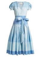 Carolina Herrera Stripe Jacquard Panelled Dress