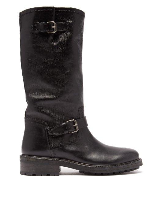 Matchesfashion.com Saint Laurent - Palm Buckled Leather Boots - Womens - Black
