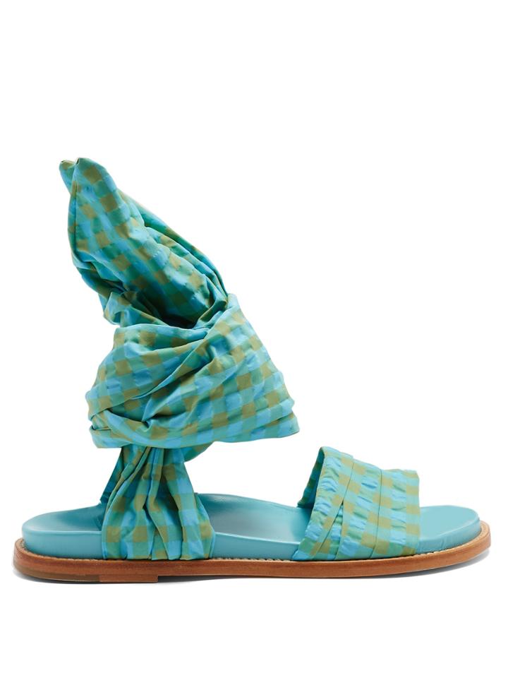 Marques'almeida Gingham Wrap Sandals