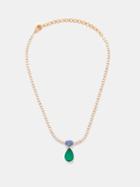 Shay - Diamond, Sapphire, Emerald & 18kt Gold Necklace - Womens - Green Multi