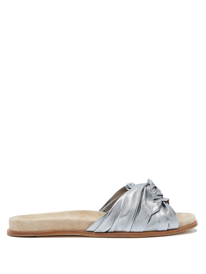 Prada Knot-detail Leather Slides
