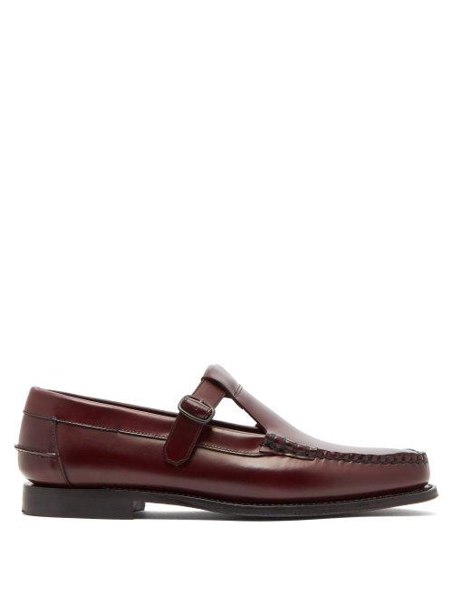 Matchesfashion.com Hereu - Alber Buckled Leather Loafers - Mens - Burgundy
