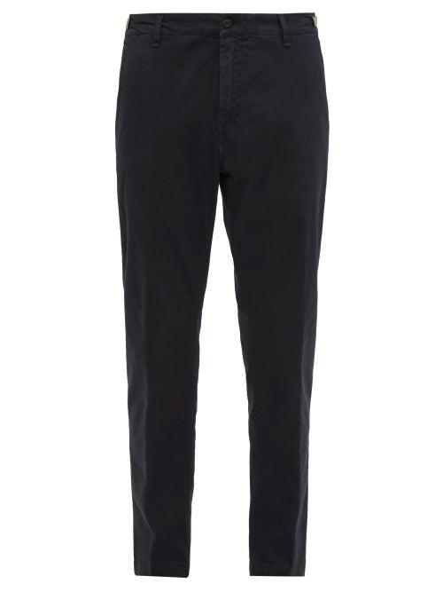 Matchesfashion.com White Sand - Stretch Cotton Slim Leg Chino Trousers - Mens - Black