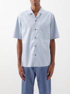 Nanushka - Bodil Faux-leather Shirt - Mens - Light Blue