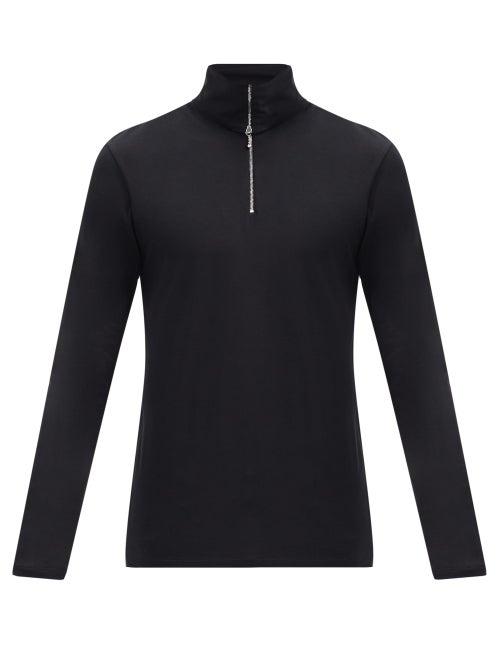 Matchesfashion.com Jil Sander - Zipped Roll-neck Cotton-blend Top - Mens - Black