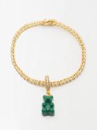 Crystal Haze - Nostalgia Bear Crystal & 18kt Gold-plated Bracelet - Womens - Green Multi