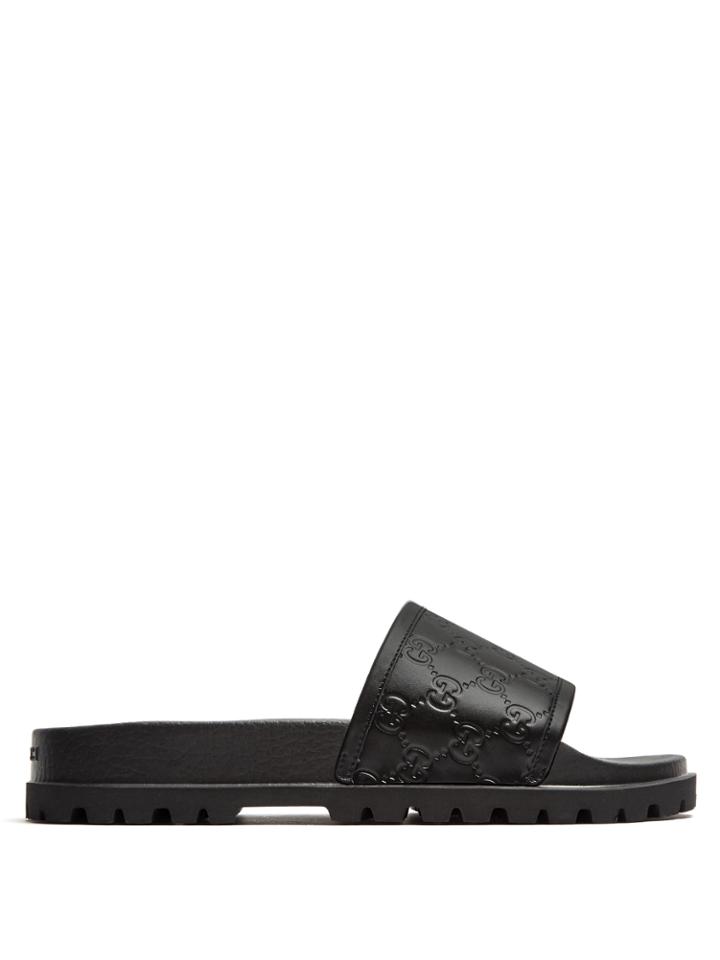 Gucci Pursuit Track Leather Slides