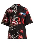 Matchesfashion.com Prada - Rose And Hawaiian Print Cotton Shirt - Womens - Red Print